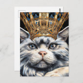 Een kat met kroon briefkaart (Voorkant / Achterkant)