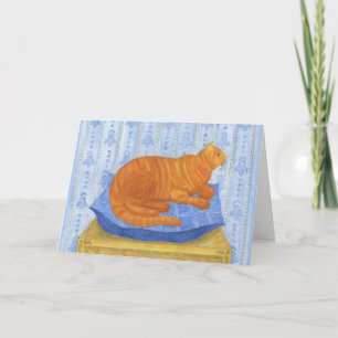 Een kat op de kussen bedankkaart