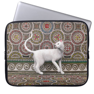 Een kat op de mozaïeklaptophoes laptop sleeve