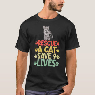 Een kat redden met negen levende katten en dierenl t-shirt