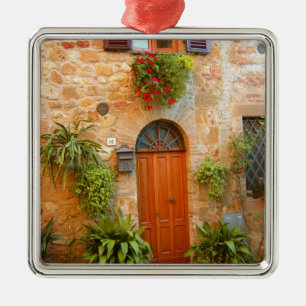 Een kat zoekt toegang tot huis in Pienza, Italië. Metalen Ornament