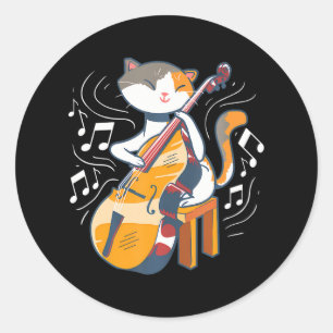 Een kattebak die de dubbele tas afspeelt ronde sticker