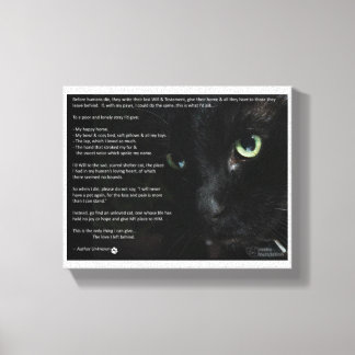Een katten sterven wens canvas