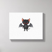 Een kattendemon op Halloween Night Classic T-Shirt Canvas Afdruk (Voorkant)
