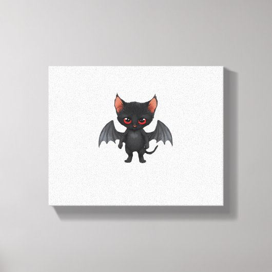Een kattendemon op Halloween Night Classic T-Shirt Canvas Afdruk (Voorkant)