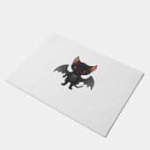 Een kattendemon op Halloween Night Classic T-Shirt Deurmat (Schuin)