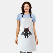 Een kattendemon op Halloween Night Classic T-Shirt Schort (Gedragen)