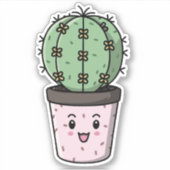Een kawaii cactussen sticker (Voorkant)