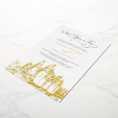 Een keer op een tijd feilloos weddenschap goud folie uitnodiging (Gedraaid)