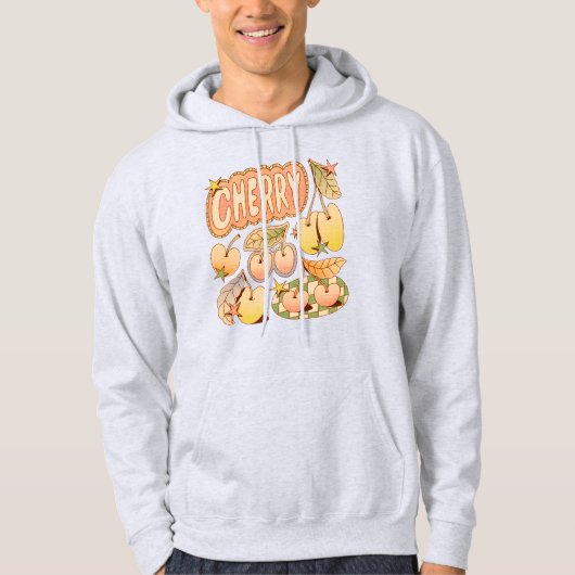 Een kers / kersen illustraties hoodie (Voorkant)