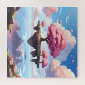 Een kersenbloesemboom die in de lucht zweeft legpuzzel (Horizontaal)