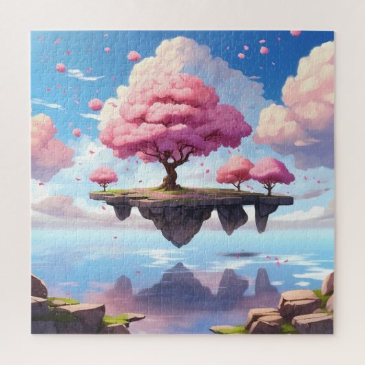 Een kersenbloesemboom die in de lucht zweeft legpuzzel (Verticaal)