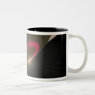 Een kersenrode aurora tweekleurige koffiemok