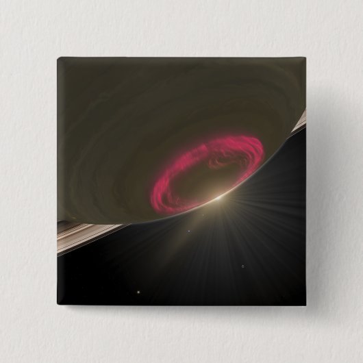 Een kersenrode aurora vierkante button 5,1 cm (Voorkant)