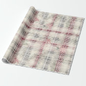 Een kerst Tartan Floral Design Series #13 Cadeaupapier (Uitgerold)