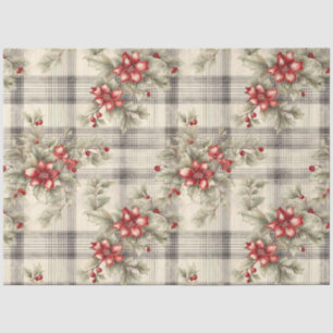 Een kerst Tartan Floral Design Series #19 Tissuepapier