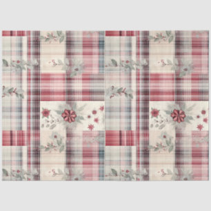 Een kerst Tartan Floral Design Series #23 Tissuepapier
