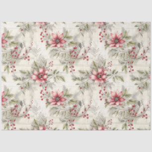 Een kerst Tartan Floral Design Series #7 Tissuepapier