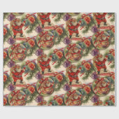 Een kerst uit 1950 cadeaupapier (Vlak)