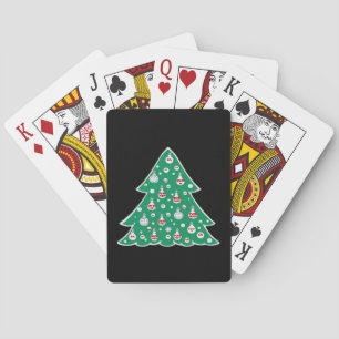 Een Kerstboom Vakantieontwerp. Klassiek Pokerkaarten
