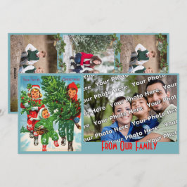 Een kerstboomfotokaart krijgen feestdagenkaart