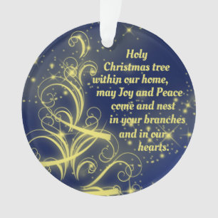 Een kerstboomgebed voor vreugde en vrede ornament
