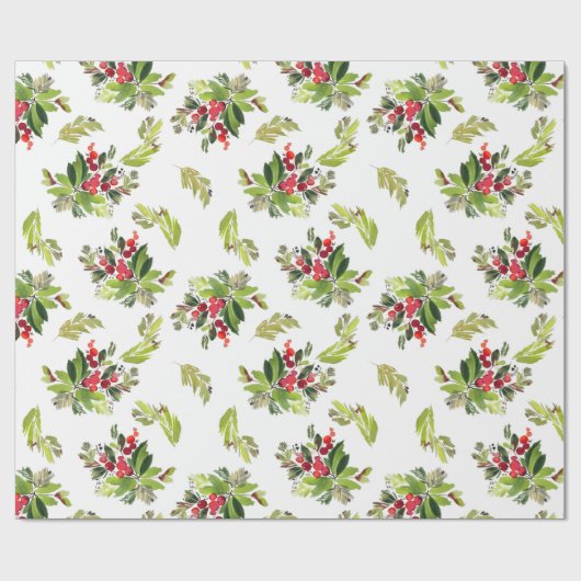 Een kerstcadeautje met botanische kerstfeestdagen cadeaupapier (Vlak)