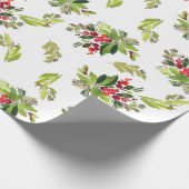 Een kerstcadeautje met botanische kerstfeestdagen cadeaupapier (Hoek)