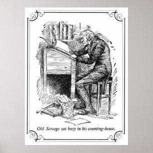 Een kerstcarol: Oude scrolloge Poster