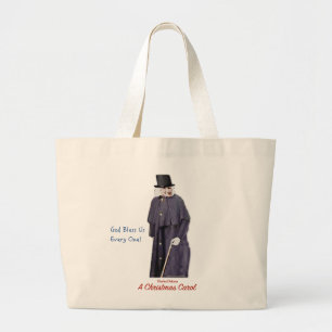 Een kerstcarol scrolloge grote tote bag
