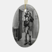 Een kerstcarol-versiering keramisch ornament (Links)