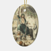 Een kerstcarol-versiering keramisch ornament (Links)