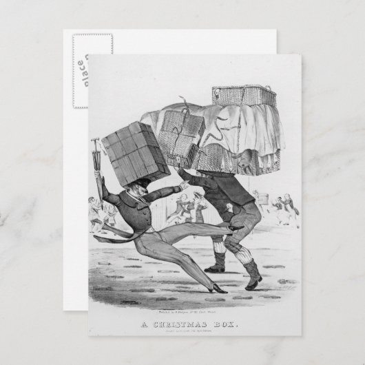 Een kerstdoos, 1836 feestdagenkaart (Voorkant / Achterkant)