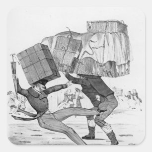 Een kerstdoos, 1836 vierkante sticker