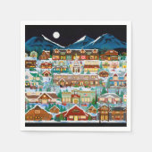 Een kerstdorp servetten (Voorkant)
