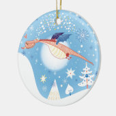 Een kerstdraak keramisch ornament (Links)
