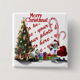 Een kerstfeest op het web vierkante button 5,1 cm