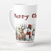 Een Kerstfeestelijke Bijeenkomst Latte Mok (Linkerhoek)