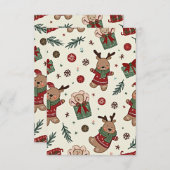 Een kerstkaart bedankkaart (Voorkant / Achterkant)