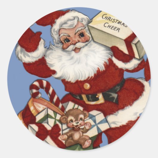 Een kerstkaart personaliseren ronde sticker (Voorkant)