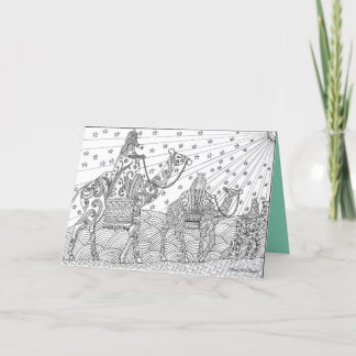 Een kerstkaart voor uw vrienden te kleuren feestdagen kaart