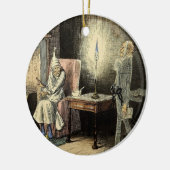 Een kerstkantongversiering van Marley met scrollog Keramisch Ornament (Links)