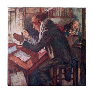 Een kerstkarol: Cratchit en Scrooge Tegeltje