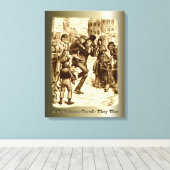 Een kerstkarol - Kleine Tim Canvas Afdruk (Insitu (Houten vloer))