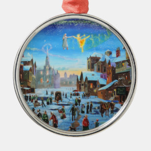 Een kerstkarol metalen ornament