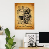 Een kerstkarol: Oude scrollen Poster (Thuiskantoor)