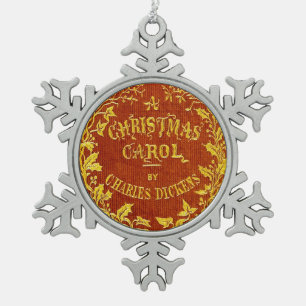Een kerstkarol tin sneeuwvlok ornament