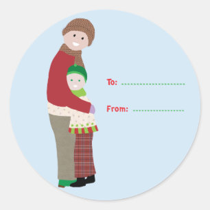 Een Kerstknuffel Cadeaubijschrift Ronde Sticker