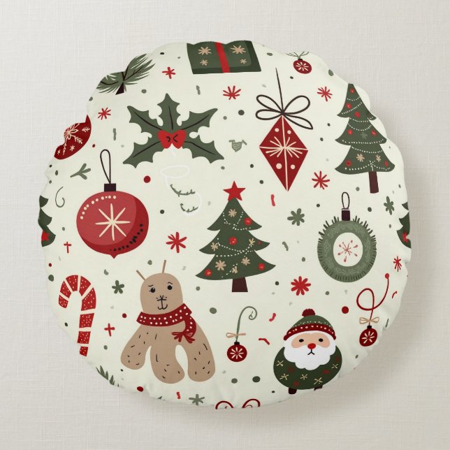 Een kerstkussen rond kussen (Voorkant)
