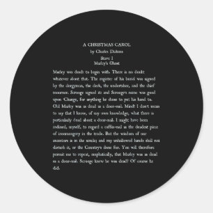 Een Kerstlied Charles Ens Boek Lezer Cadeau Ronde Sticker